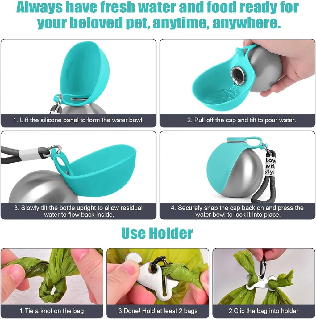 Hydrating Pet Bottle with Bowl
